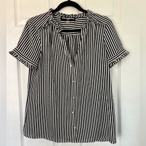 Karl Lagerfeld Monochrome Striped Blouse